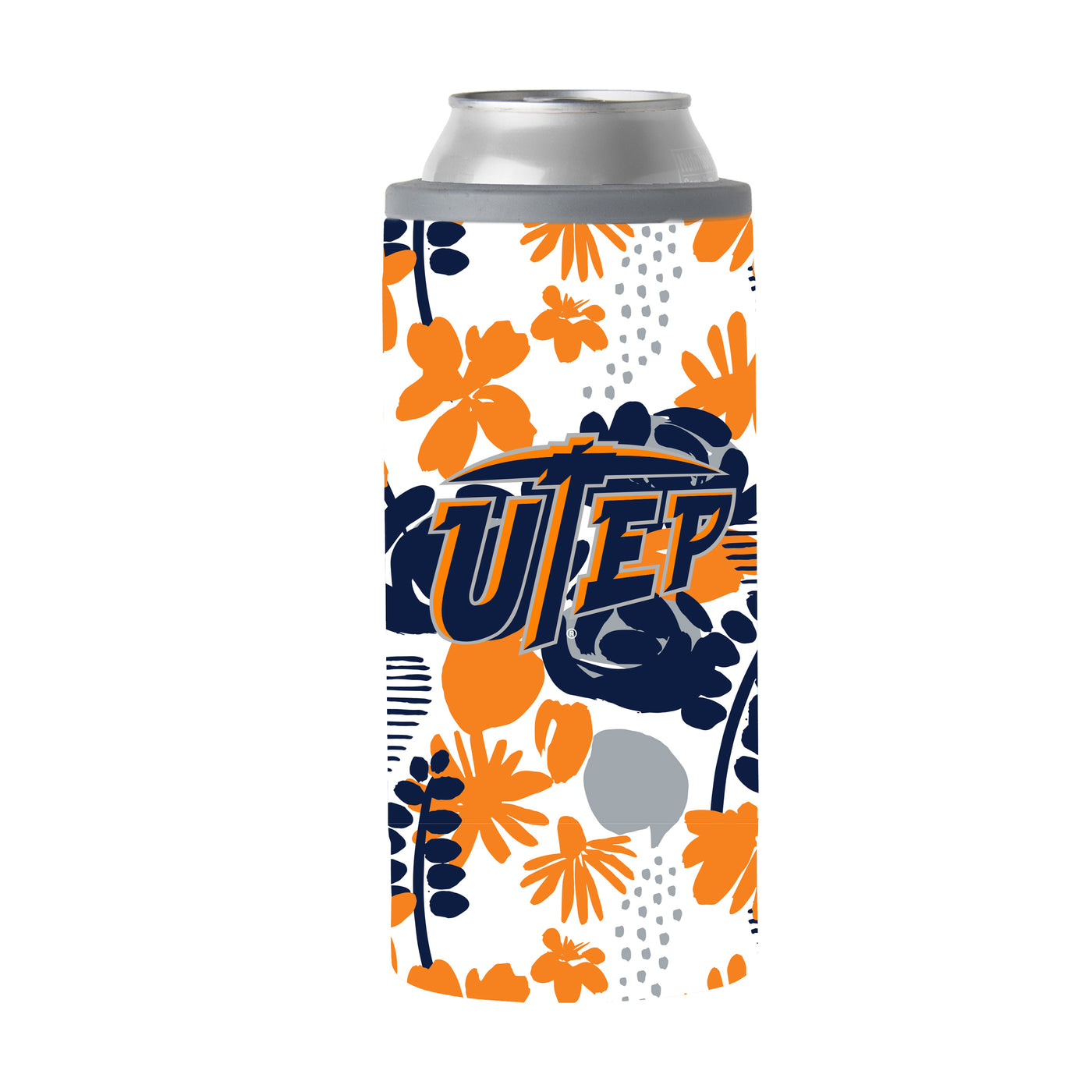 Texas El Paso 12oz Floral Slim Can Coolie