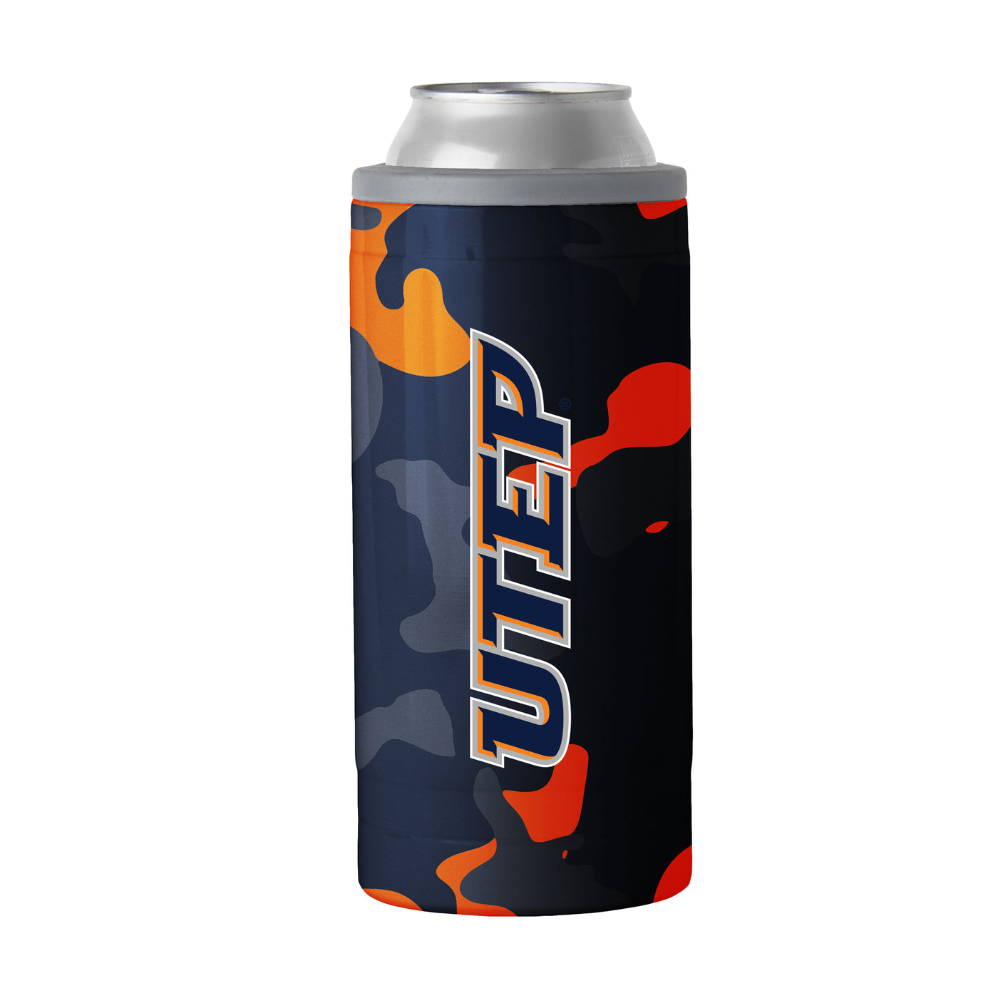 UTEP 12oz Camo Swagger Slim Can Coolie