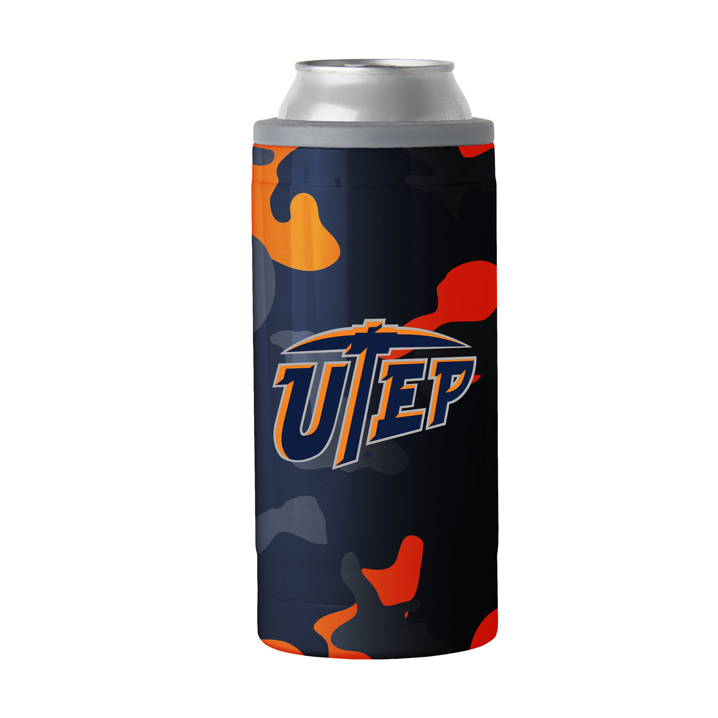UTEP 12oz Camo Swagger Slim Can Coolie
