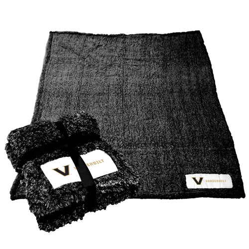 Vanderbilt Color Frosty Fleece blanket by Logo Brands, soft and cozy with a vibrant color design, displayed folded on a surface.