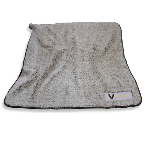 Vanderbilt Frosty Fleece blanket by Logo Brands, soft and cozy fleece throw with team logo design, perfect for fans.