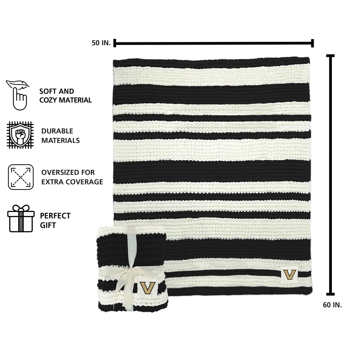 Vanderbilt Cable Knit Throw 50x60