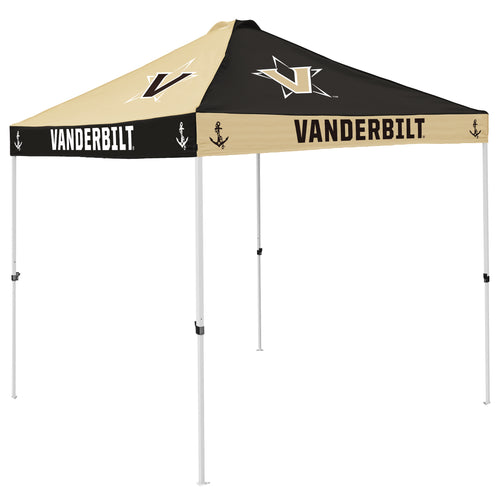 Vanderbilt Checkerboard Canopy shelter by Logo Brands, featuring a black and white checkerboard design for outdoor events.