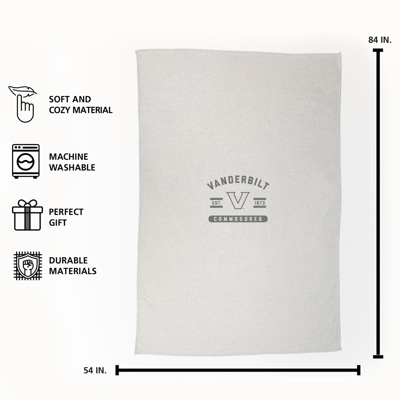Vanderbilt Oatmeal Sweatshirt Blanket