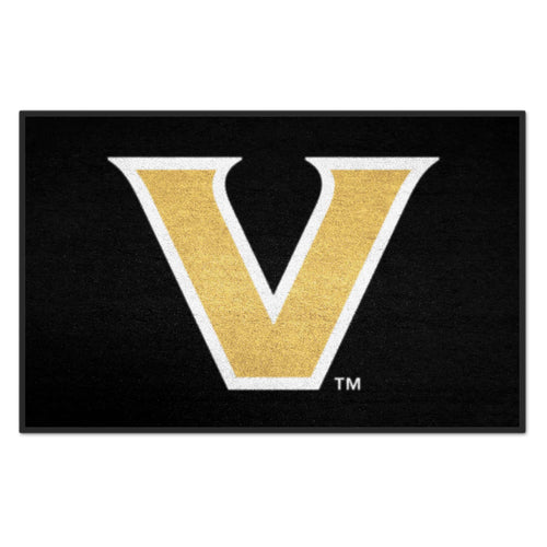 Vanderbilt University Logo Brands starter mat with Vanderbilt logo, durable mat for university fans and home or office use