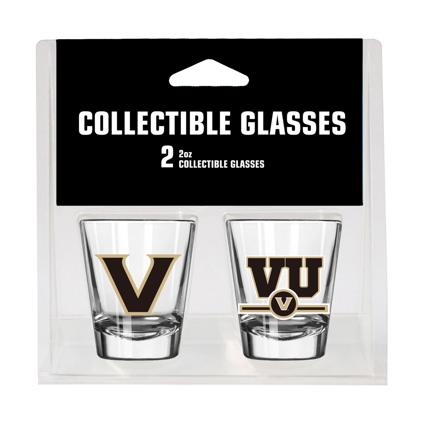 Vanderbilt Campus Colors 2oz Letterman Shot Glass 2 Pack