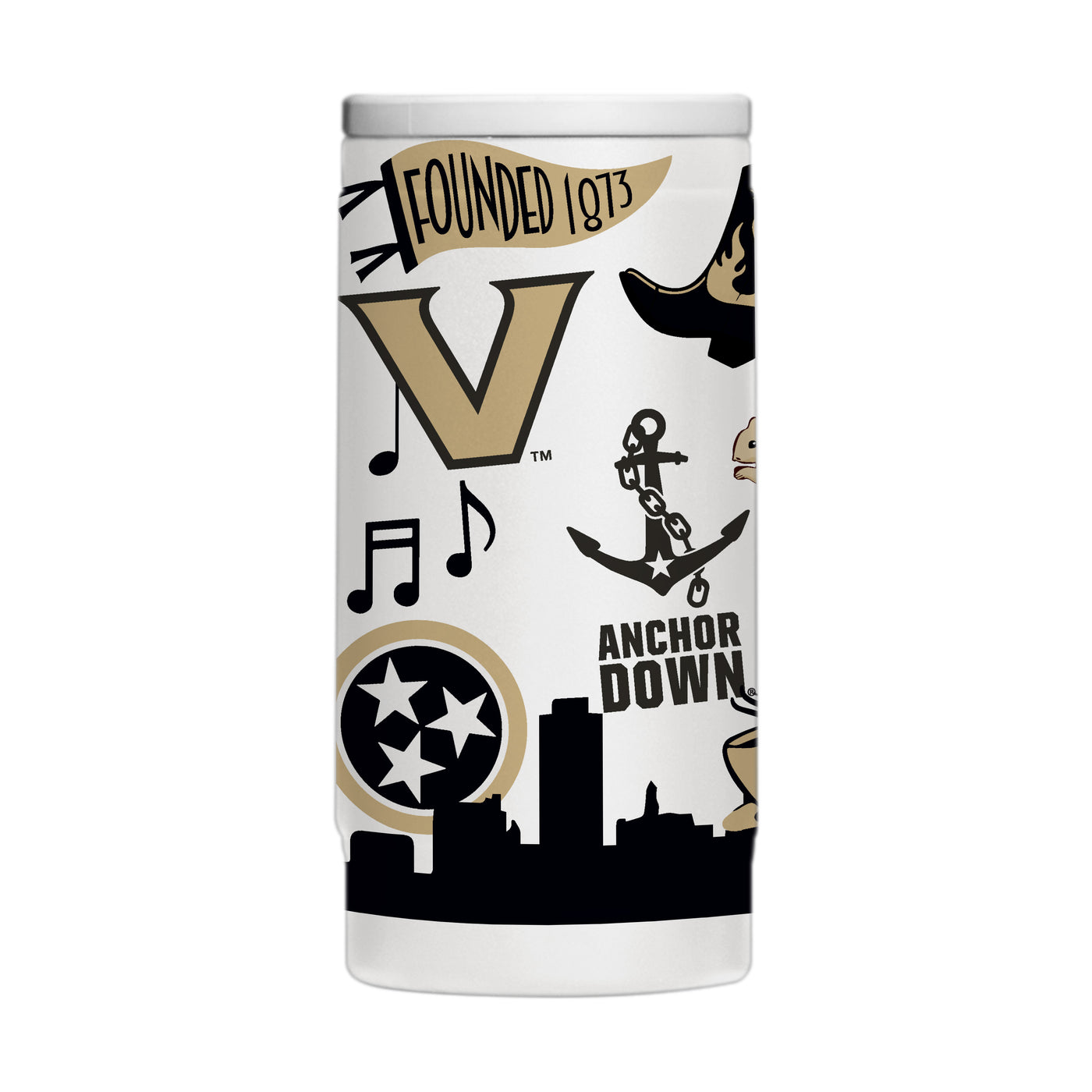 Vanderbilt 12oz Native Powder Coat Slim Can Coolie