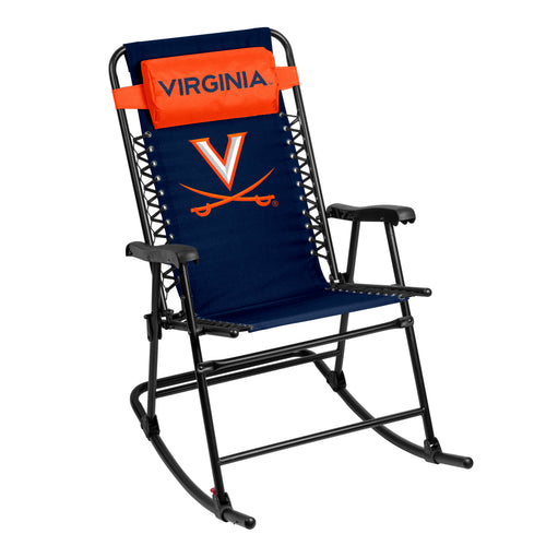 Virginia Bungee Rocker by Logo Brands, a comfortable furniture piece with a bungee cord seat and sturdy frame, ideal for relaxation.
