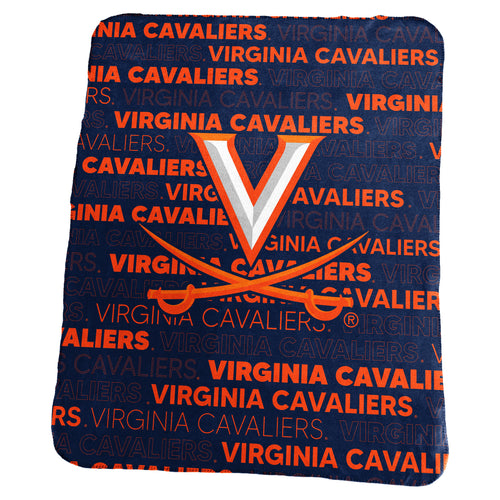 Virginia Classic Fleece Throw blanket by Logo Brands, soft and cozy fleece with a classic design for home or outdoor use.