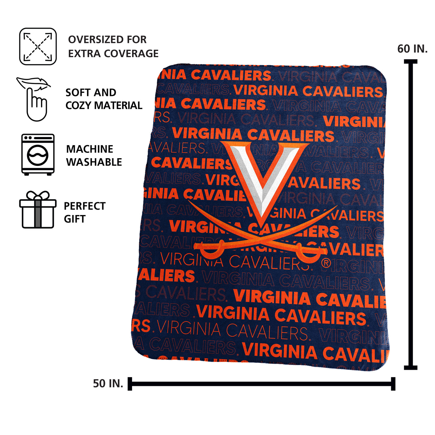 Virginia Classic Fleece Throw