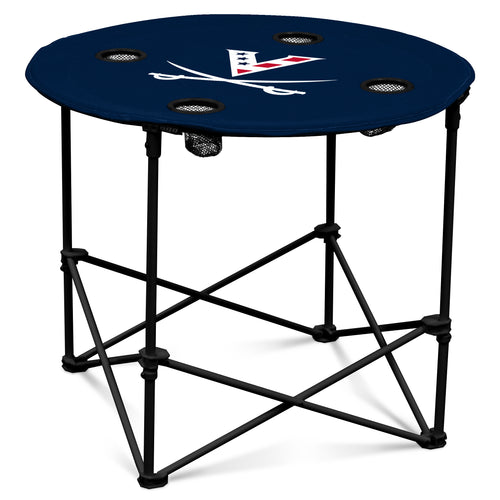 Virginia Red White & HOO round table by Logo Brands, featuring a vibrant red and white design, perfect for versatile furniture use.