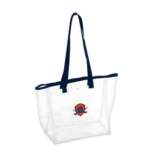 Virginia Stadium clear bag by Logo Brands, transparent plastic bag for stadium security and carrying essentials.