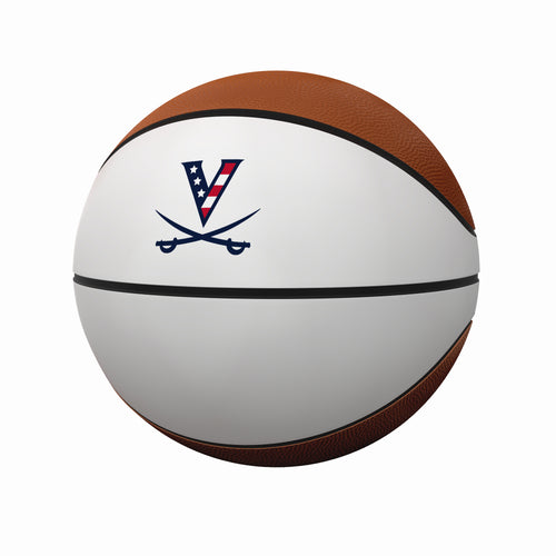 Full-size Virginia Red White and Hoo autograph basketball by Logo Brands, featuring team logo and signature details.