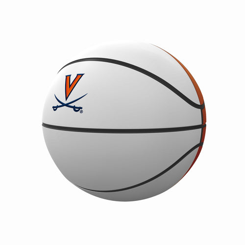 Virginia Combo Mark Mini Autograph Basketball by Logo Brands, recreation basketball with autograph signatures on the surface.