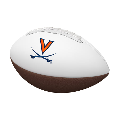 Virginia Mini Autograph Football by Logo Brands, recreation football featuring the Virginia team logo and space for signatures.