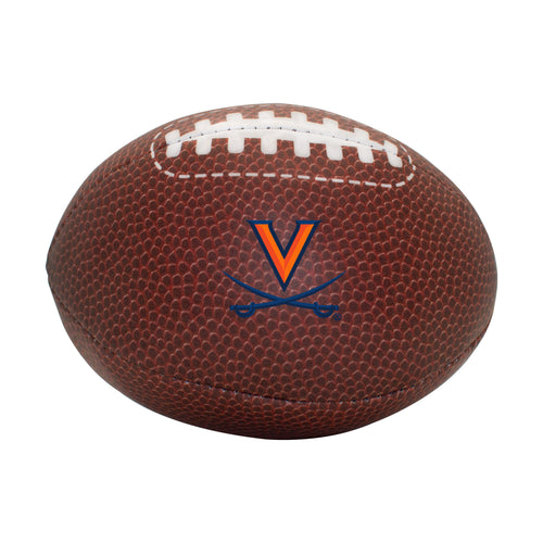 Brown Virginia Micro Composite soft football by Logo Brands for recreation, showing its textured surface and compact size.