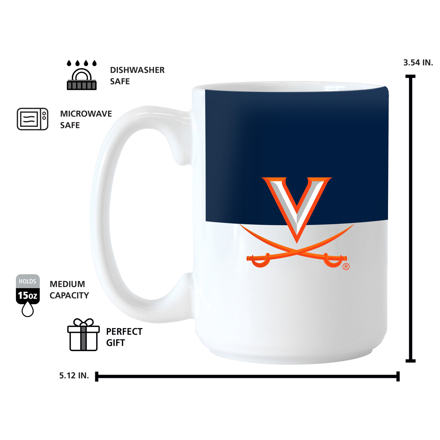 Virginia 15oz Colorblock Sublimated Mug