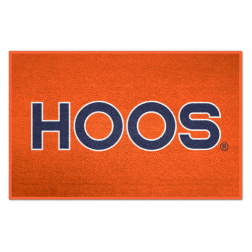 University of Virginia starter mat with slogan, Logo Brands, featuring the UVA logo and vibrant colors on a durable mat.