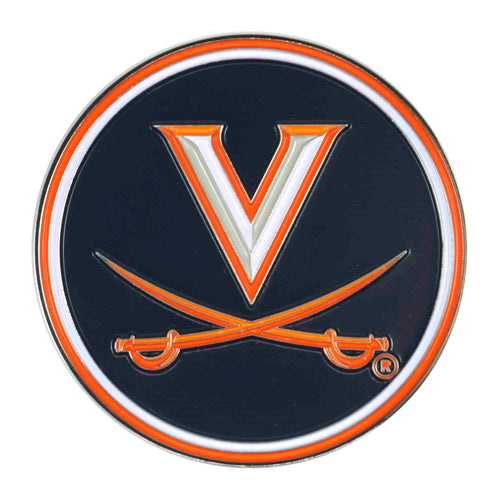 University of Virginia color emblem by Logo Brands, featuring the school's colors and crest design on a fabric emblem patch.
