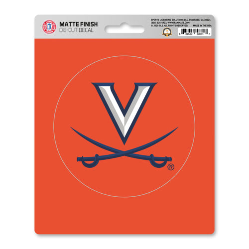 University of Virginia matte decal sticker featuring the logo, suitable for laptops, water bottles, and other surfaces.