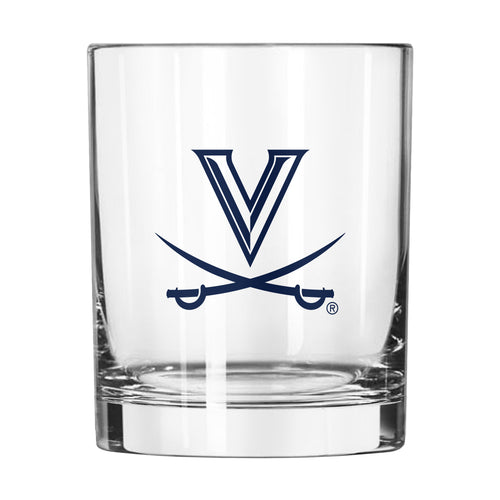 Virginia Gameday Rocks Glass by Logo Brands, 14oz drinkware featuring team logo and design, perfect for game day celebrations.