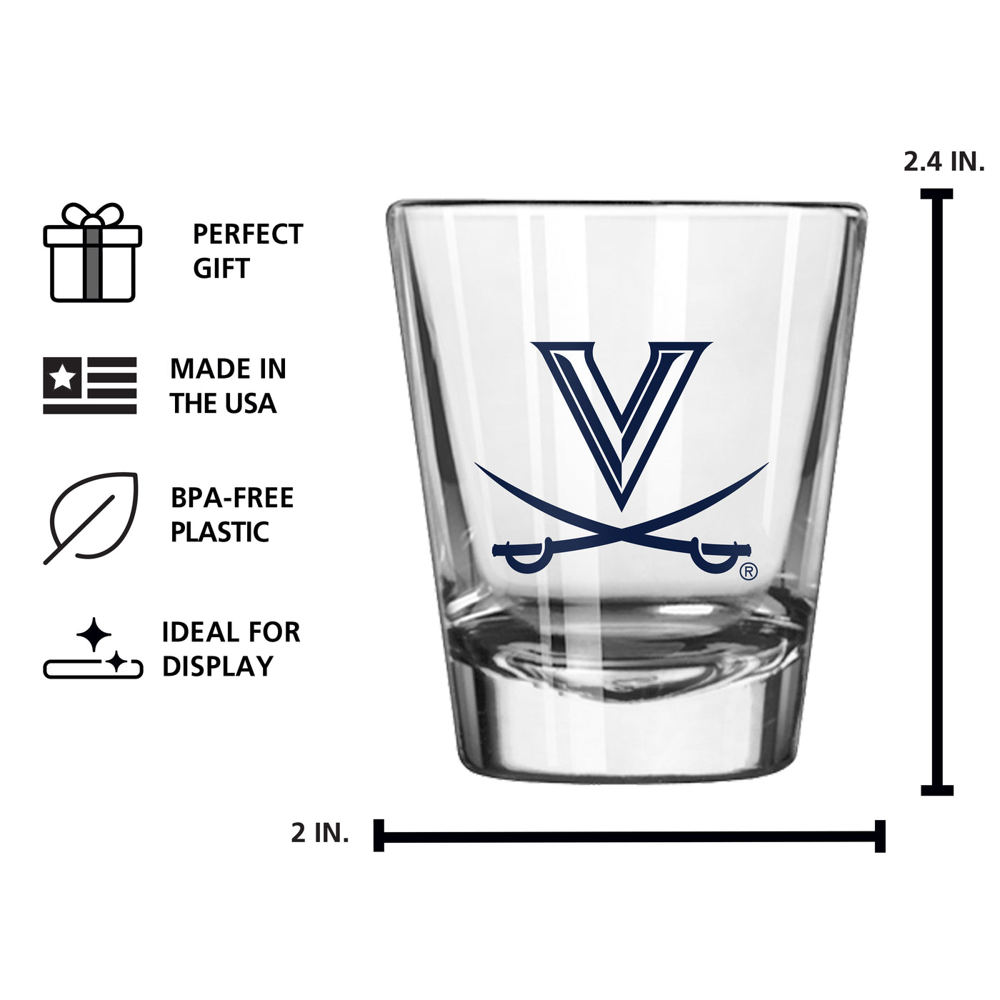 Virginia 2oz Gameday Shot Glass - Logo Brands