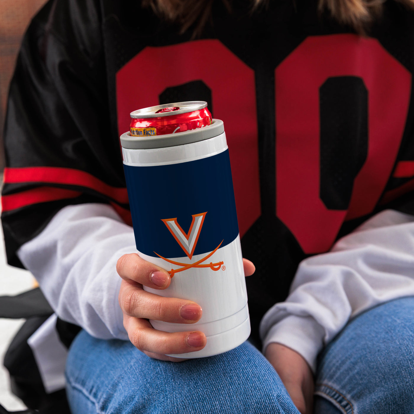 Virginia 12oz Colorblock Slim Can Coolie