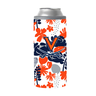 Virginia 12oz Floral Slim Can Coolie - Logo Brands
