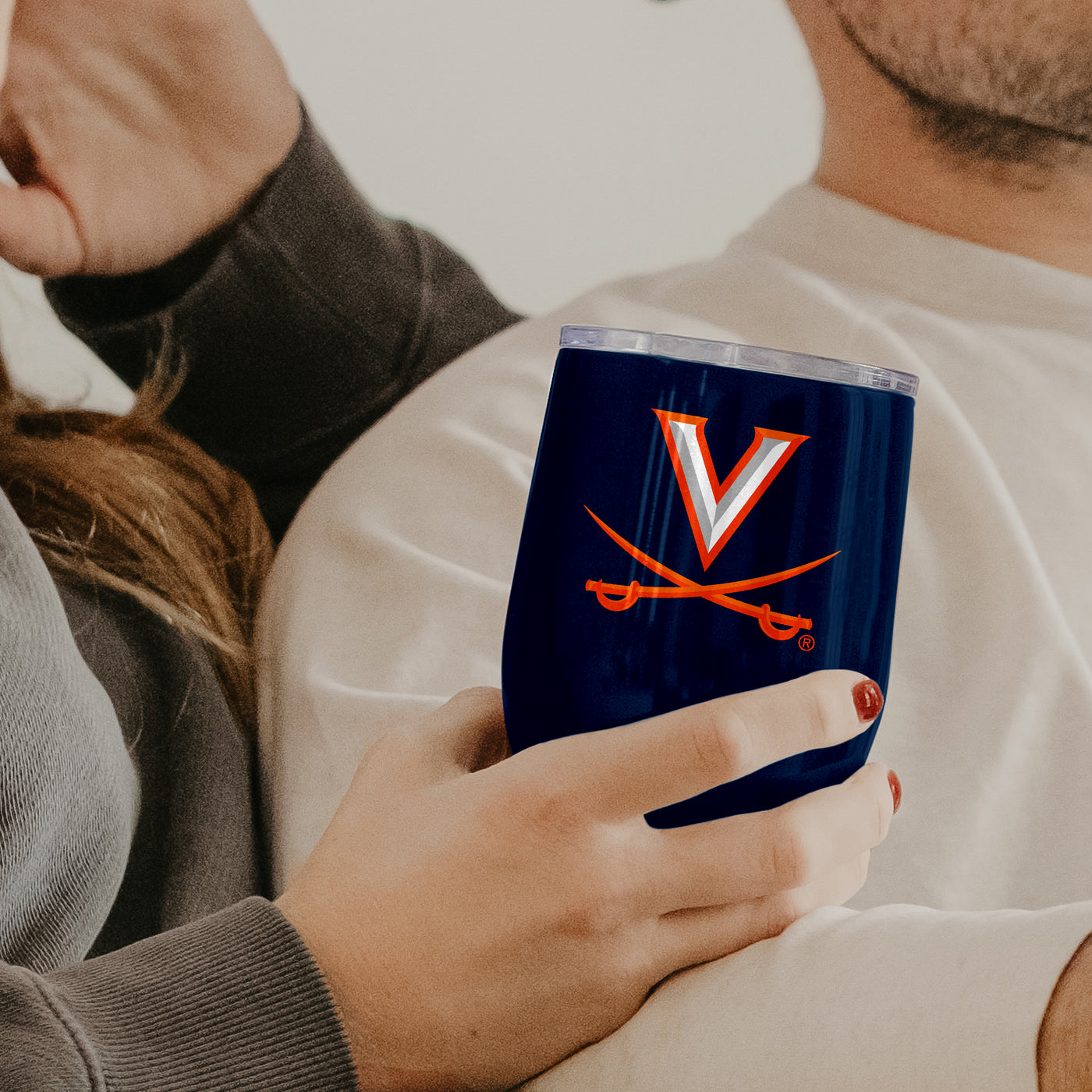 Virginia 16oz Gameday Stainless Curved Beverage