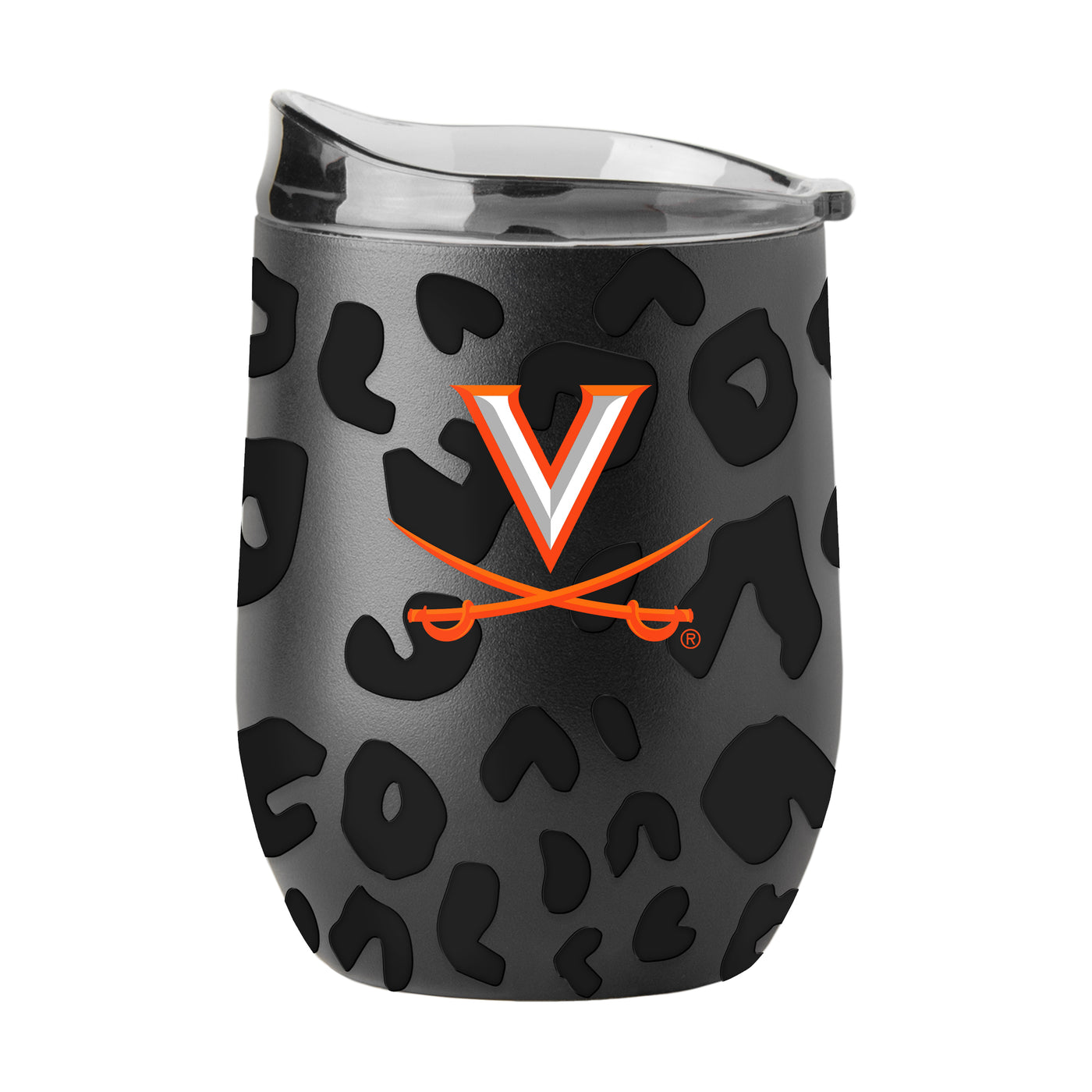 Virginia Leopard 16oz Black Powdercoat Curved Beverage