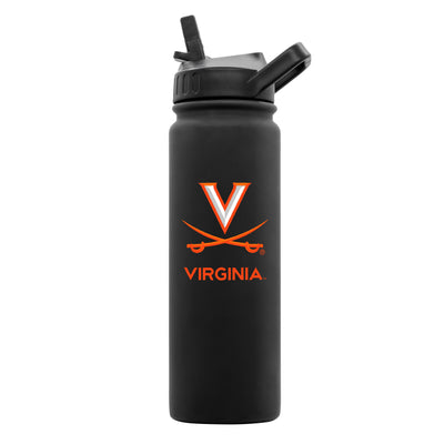 Virginia 24oz Black Soft Touch Dbl Wall Btl - Logo Brands