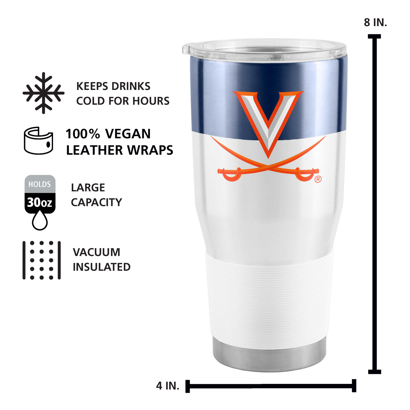 Virginia 30oz Colorblock Stainless Steel Tumbler