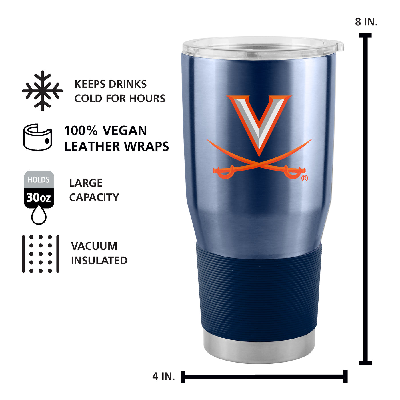 Virginia Gameday 30oz Stainless Tumbler - Logo Brands
