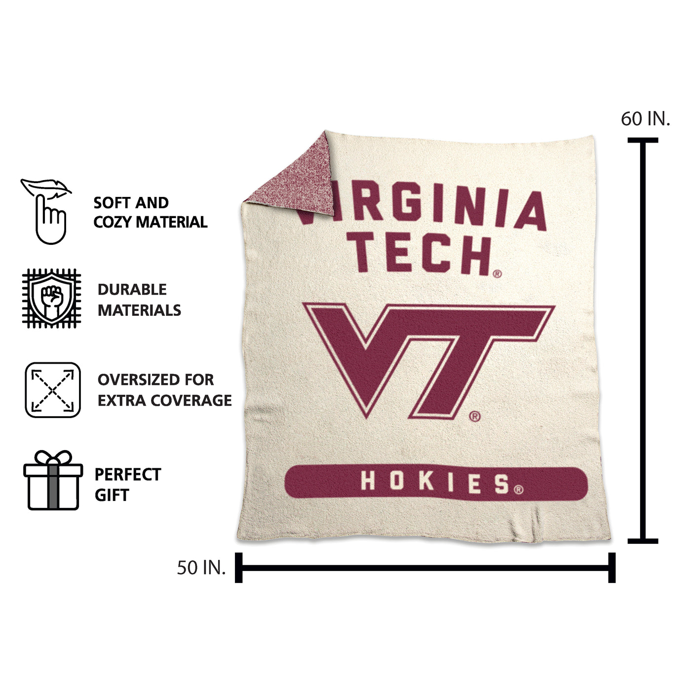 Virginia Tech Luxe Prime Dreams Throw