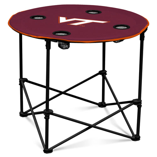 Virginia Tech round table by Logo Brands, a stylish furniture piece with team logo design, perfect for game rooms or offices.