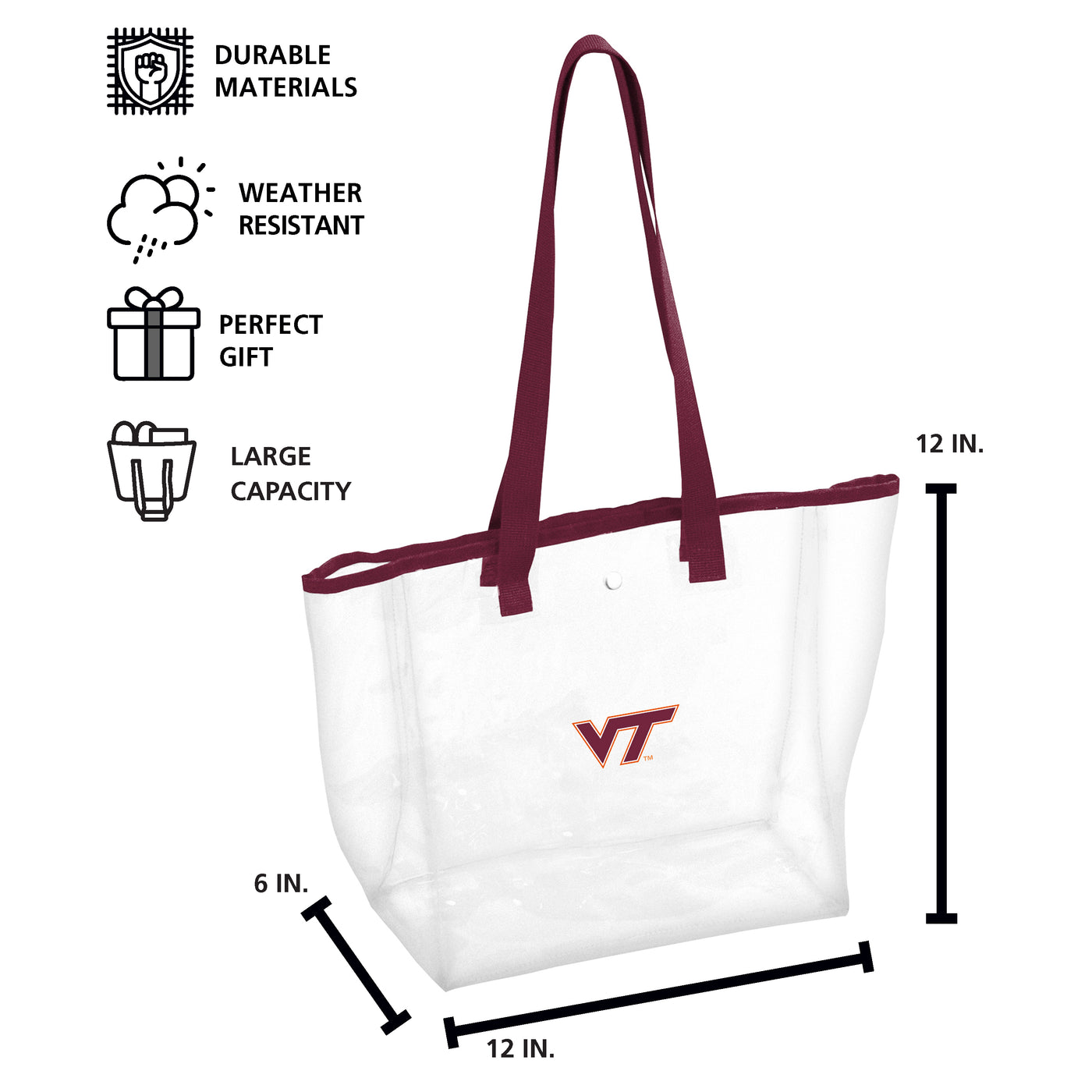Virginia Tech Stadium Clear Bag - Logo Brands