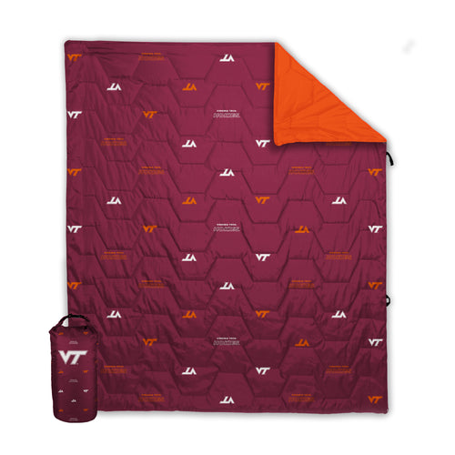 Virginia Tech journey blanket by Logo Brands, 60x70 inches, featuring Hokies logo and team colors, soft and cozy for fans.