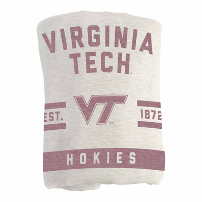 Virginia Tech Oatmeal Sweatshirt Blanket - Logo Brands