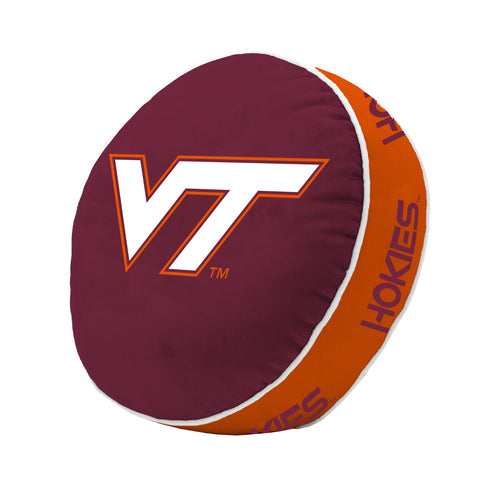 Virginia Tech Puff Pillow, soft blanket featuring Virginia Tech logo, perfect for fans and cozy decor.