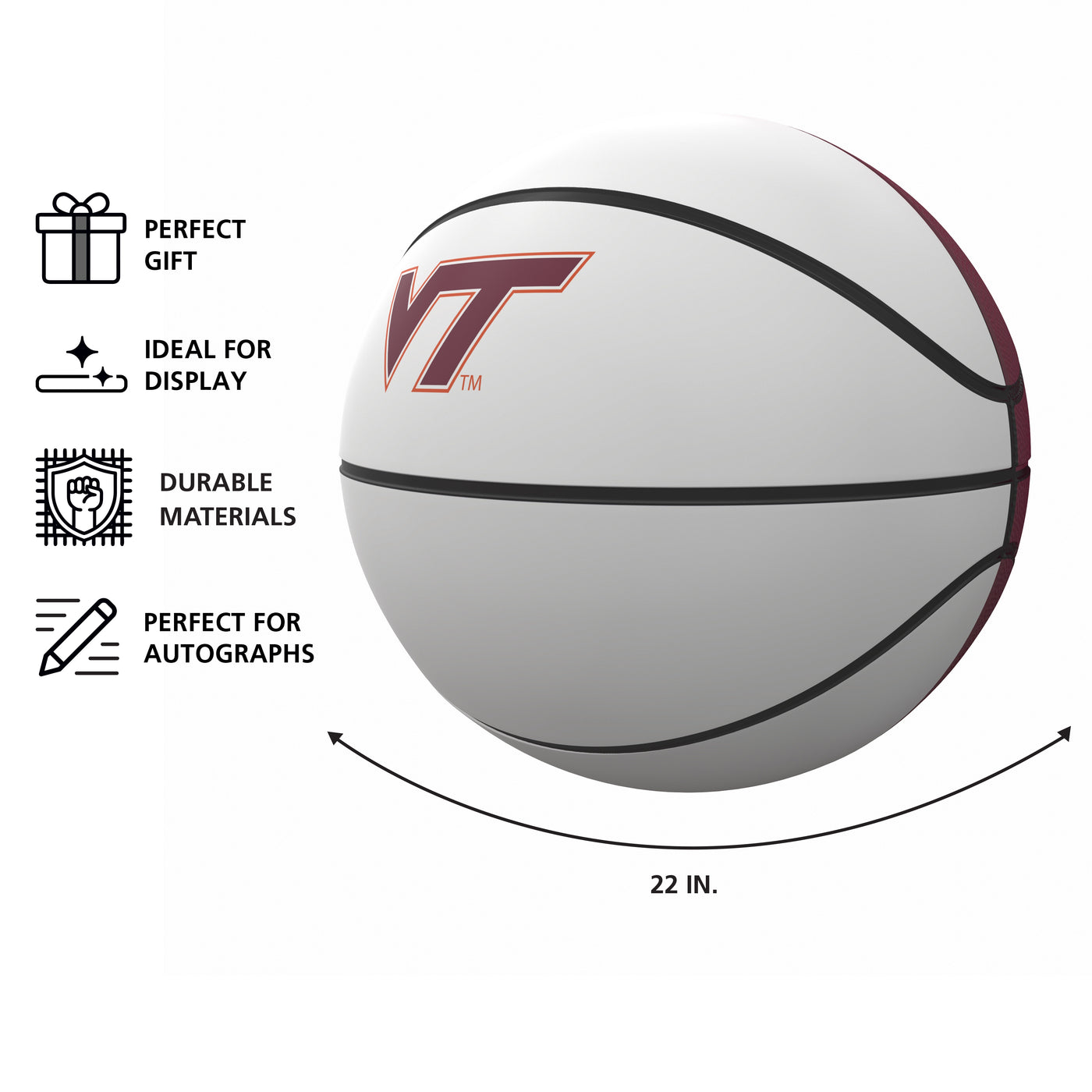 Virginia Tech Mini Size Autograph Basketball