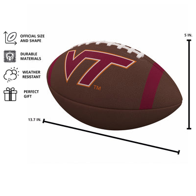 Virginia Tech Team Stripe Official-Size Composite Football