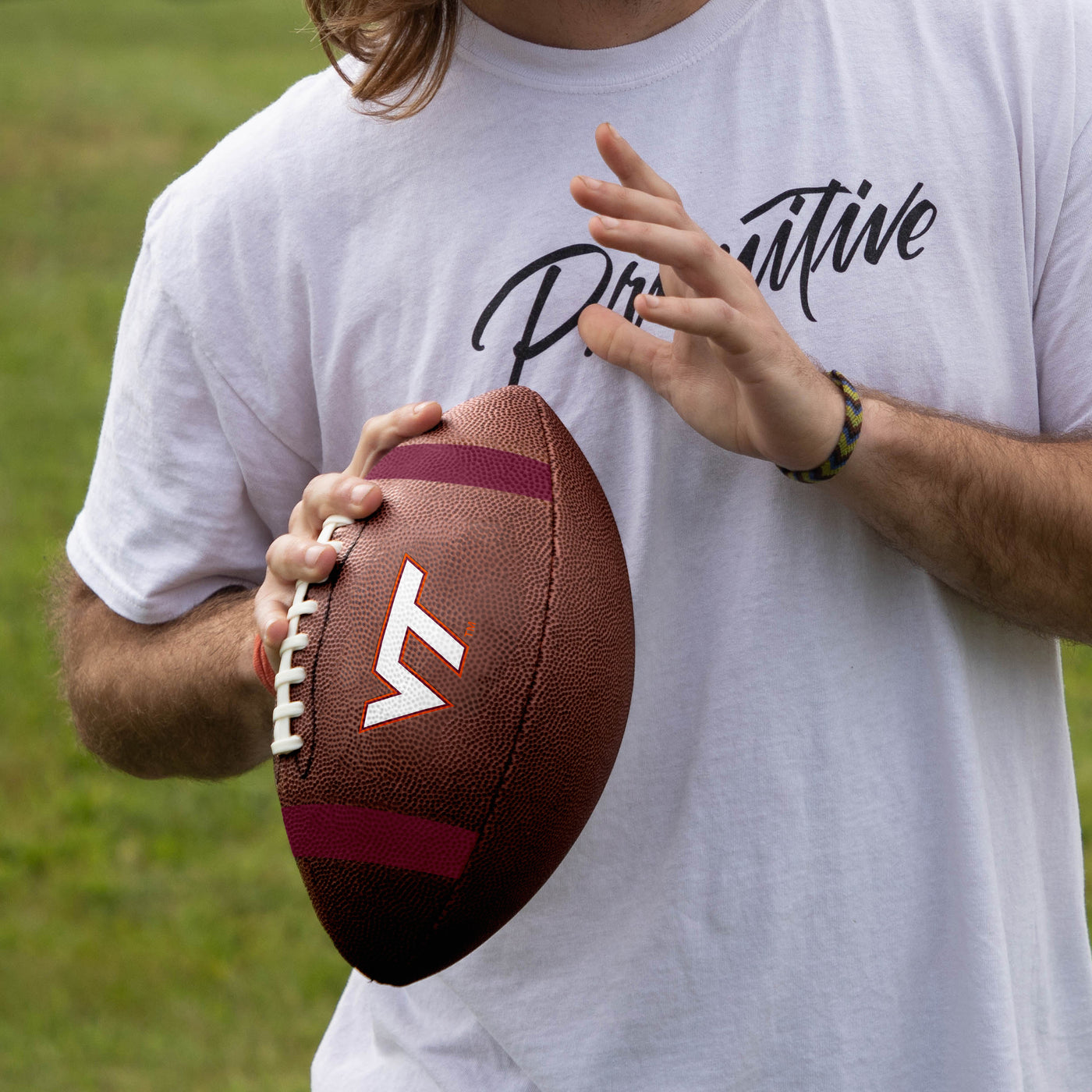 Virginia Tech Team Stripe Official-Size Composite Football