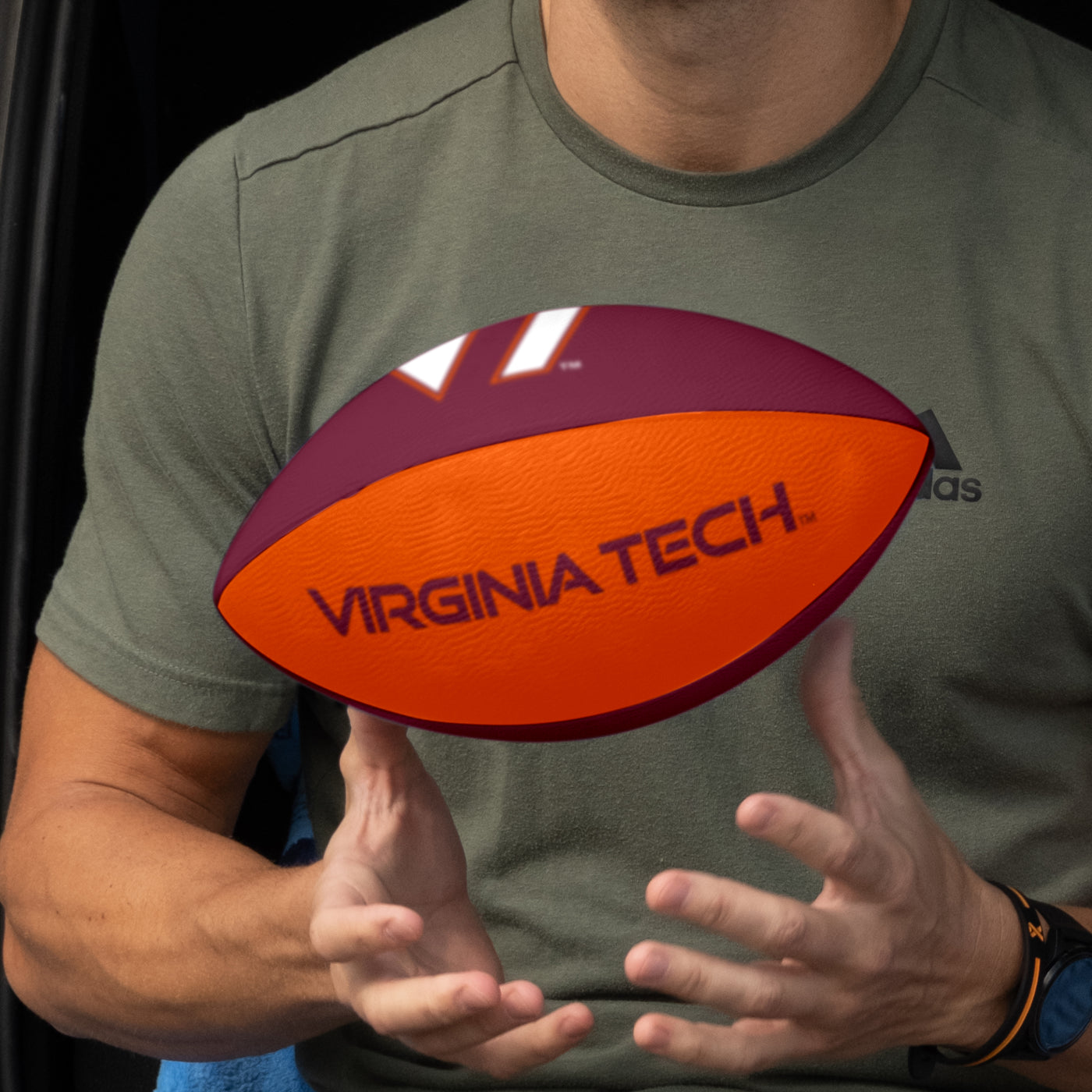 Virginia Tech Pinwheel Junior Size Rubber Football