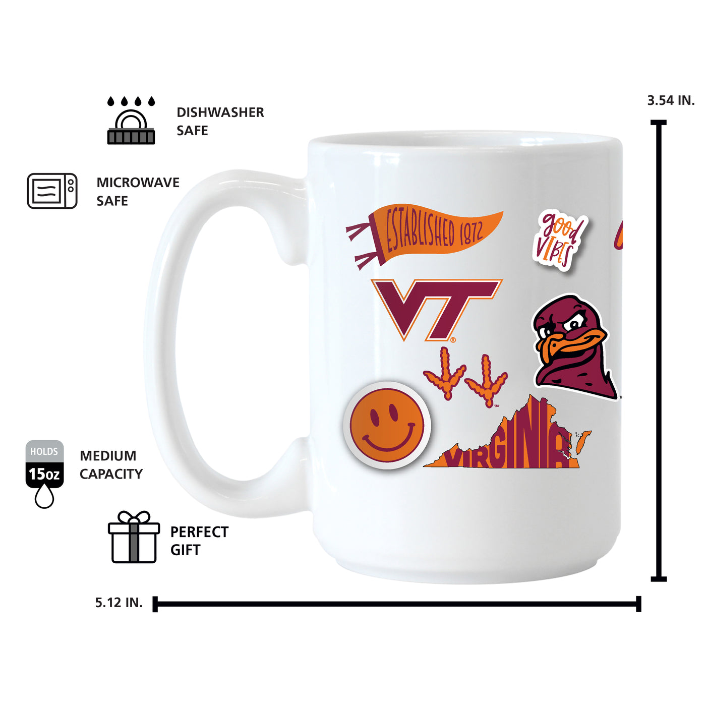 Virginia Tech 15oz Native Sublimated Mug