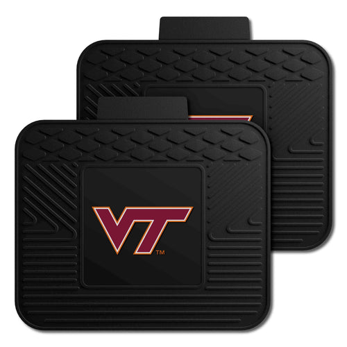 Virginia Tech auto utility mat by Logo Brands, durable rubber car floor mat featuring Virginia Tech logo and team colors.