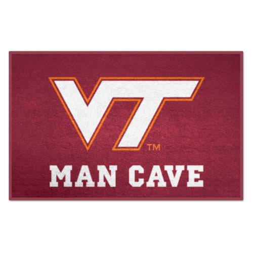 Virginia Tech Man Cave Starter mats by Logo Brands featuring Hokies logo and team colors for sports fan decor.