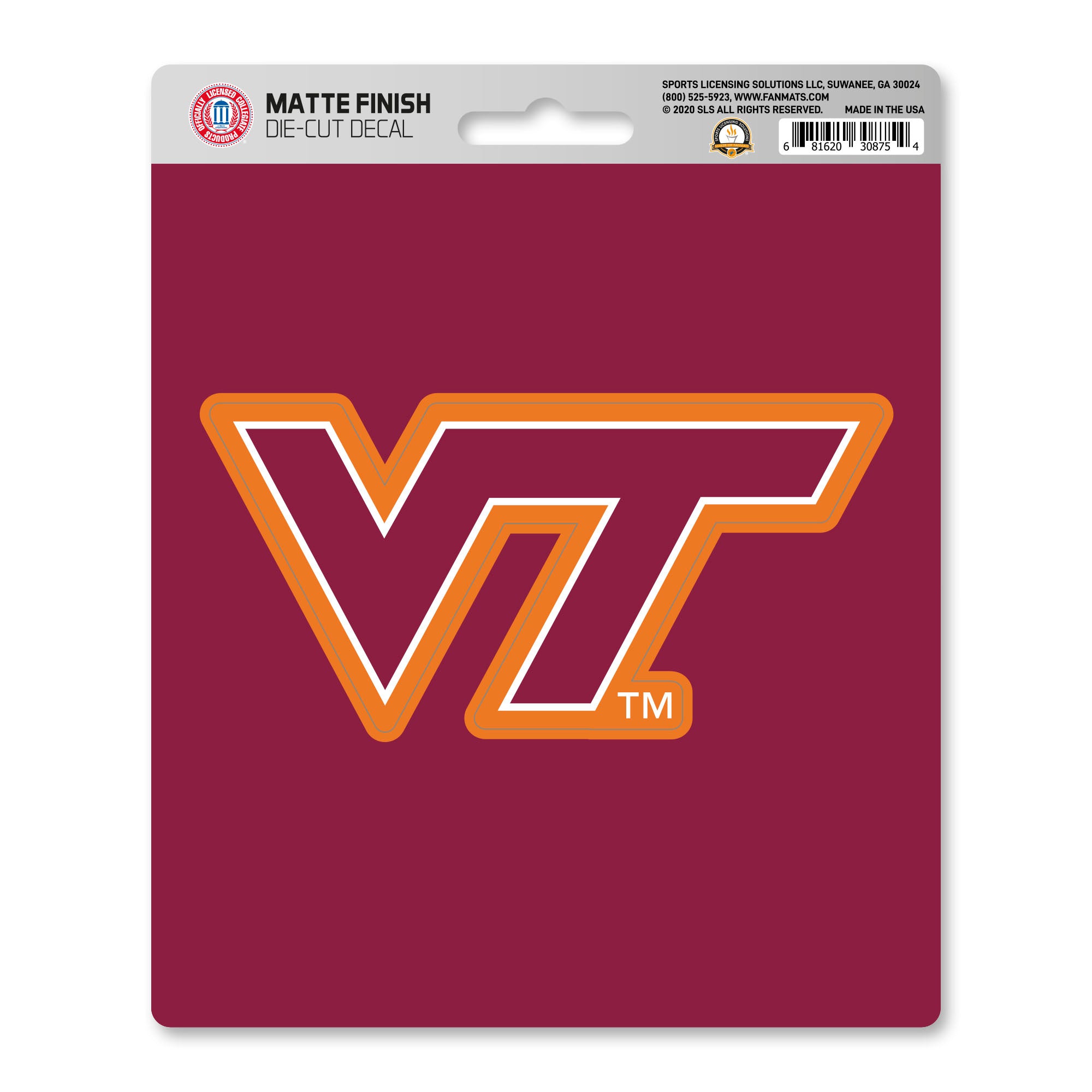 Virginia Tech Matte Decal | Durable Vinyl Sticker for Fans