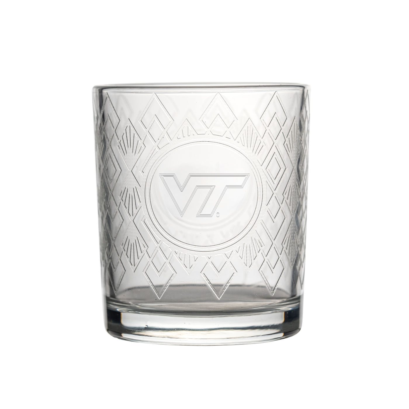 Virginia Tech 12oz Diamond Stained Rocks Glass