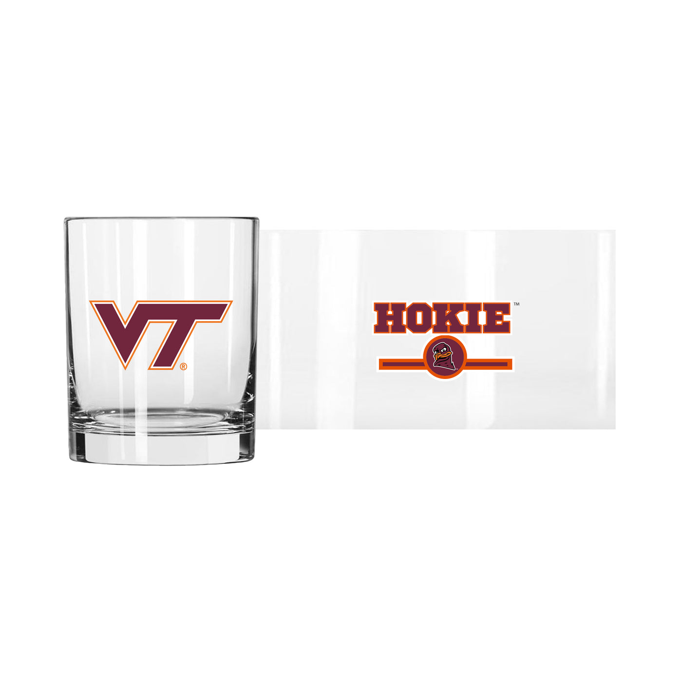 Virginia Tech 14oz Letterman Rocks Glass