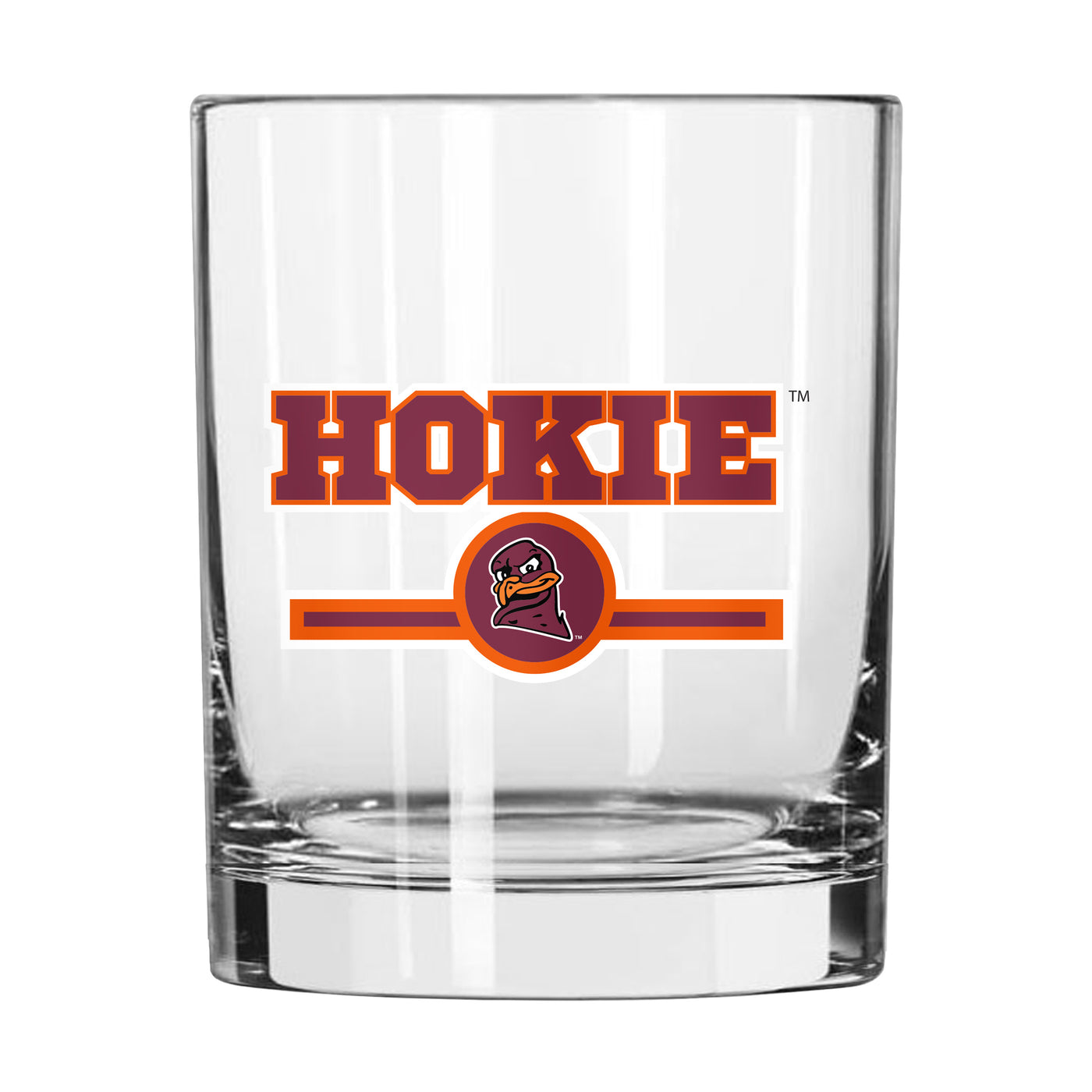 Virginia Tech 14oz Letterman Rocks Glass